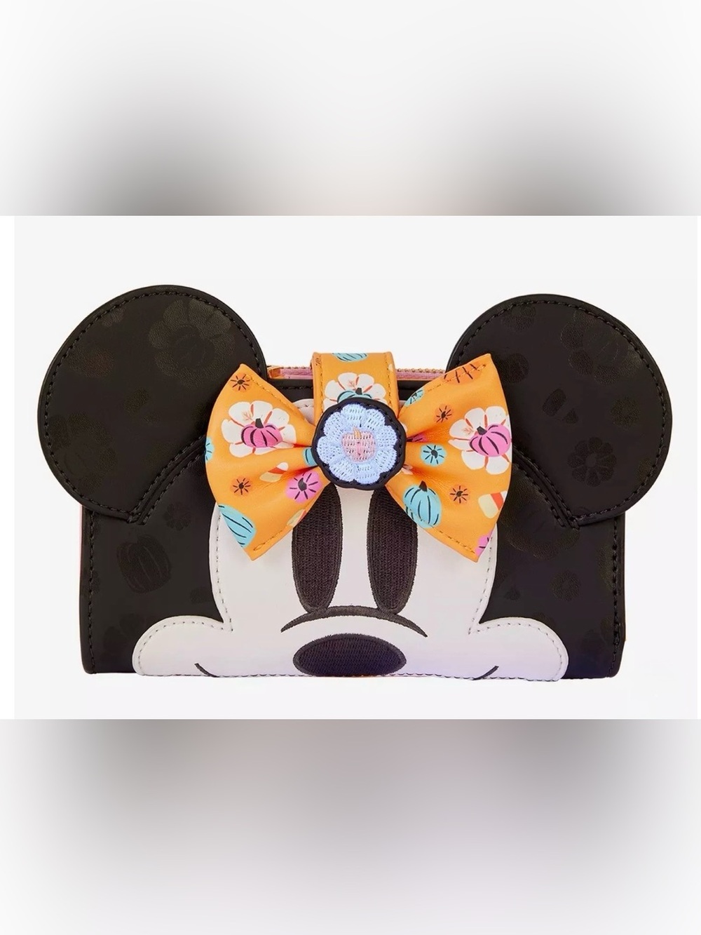 NWT Loungefly Disney Minnie Mouse Floral Pumpkin Bow Wallet